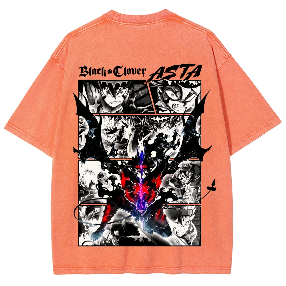 Black Clover Unisex Fit Washed T-Shirt 2508014149
