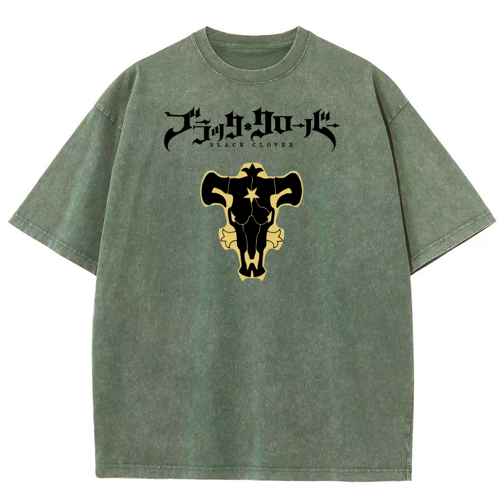 Black Clover Unisex Fit Washed T-Shirt 2508014149