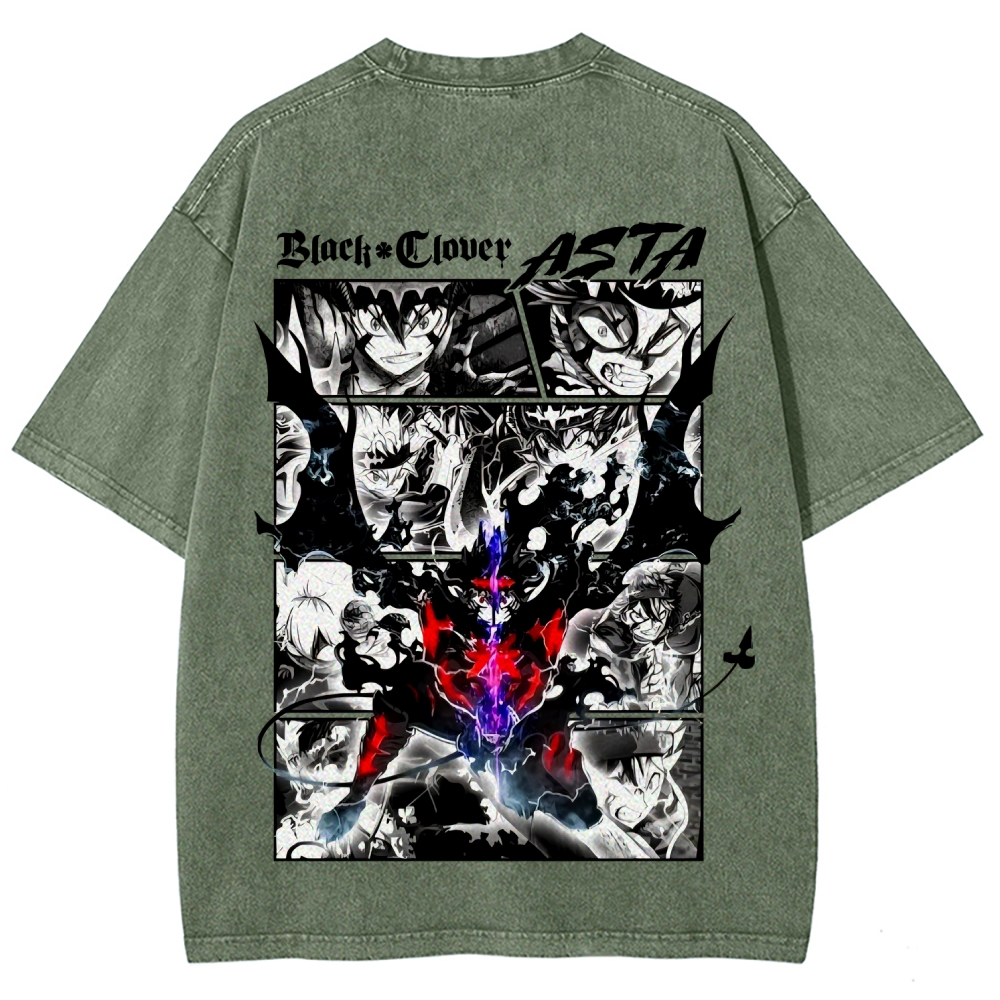 Black Clover Unisex Fit Washed T-Shirt 2508014149