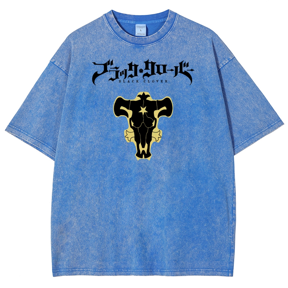 Black Clover Unisex Fit Washed T-Shirt 2508014149