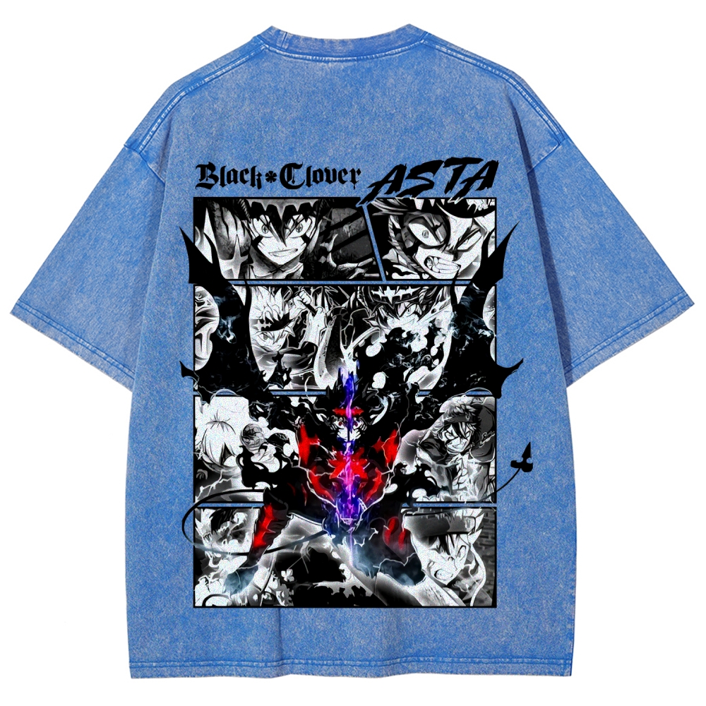 Black Clover Unisex Fit Washed T-Shirt 2508014149