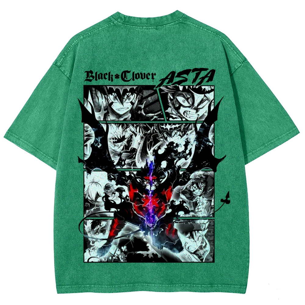 Black Clover Unisex Fit Washed T-Shirt 2508014149