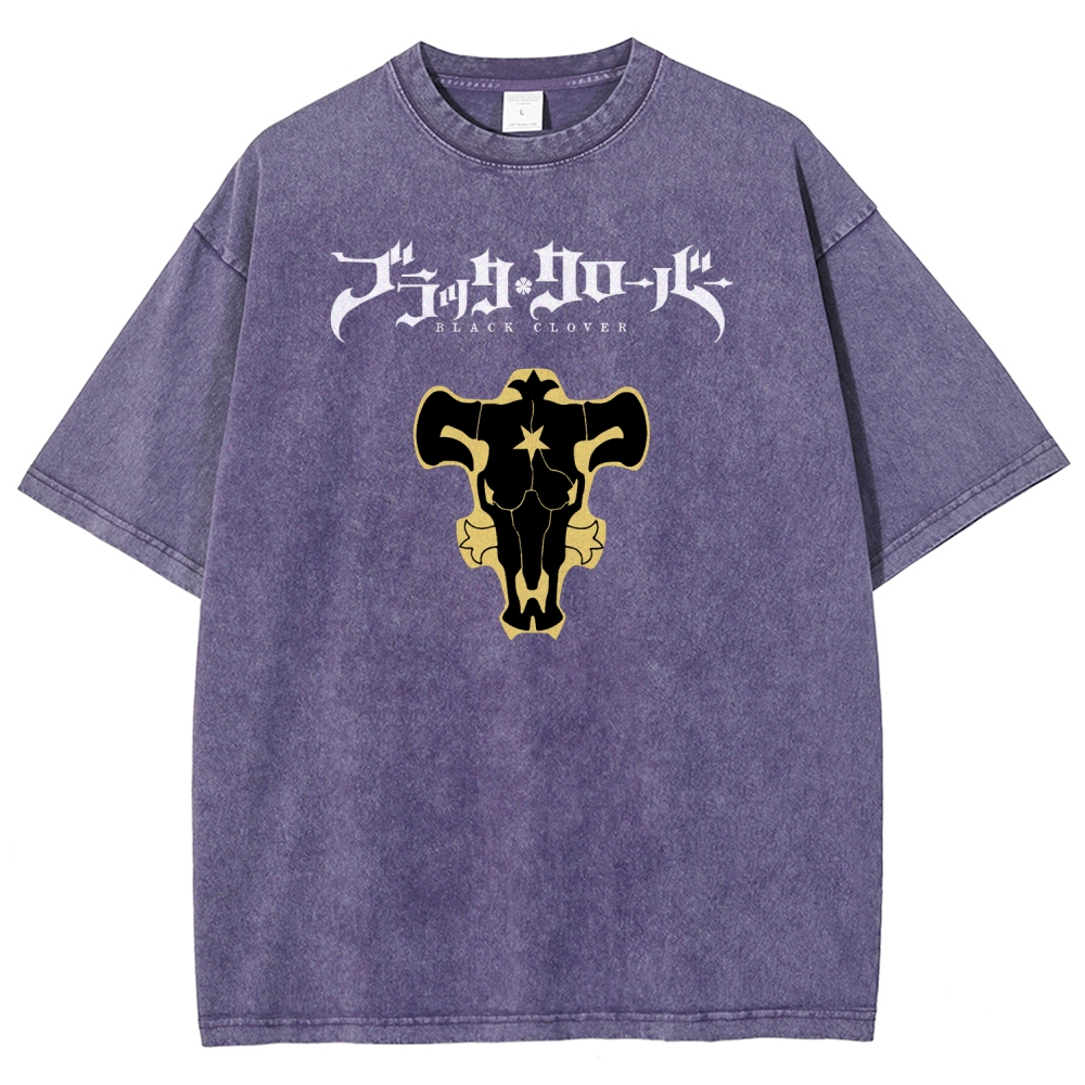 Black Clover Unisex Fit Washed T-Shirt 2508014149