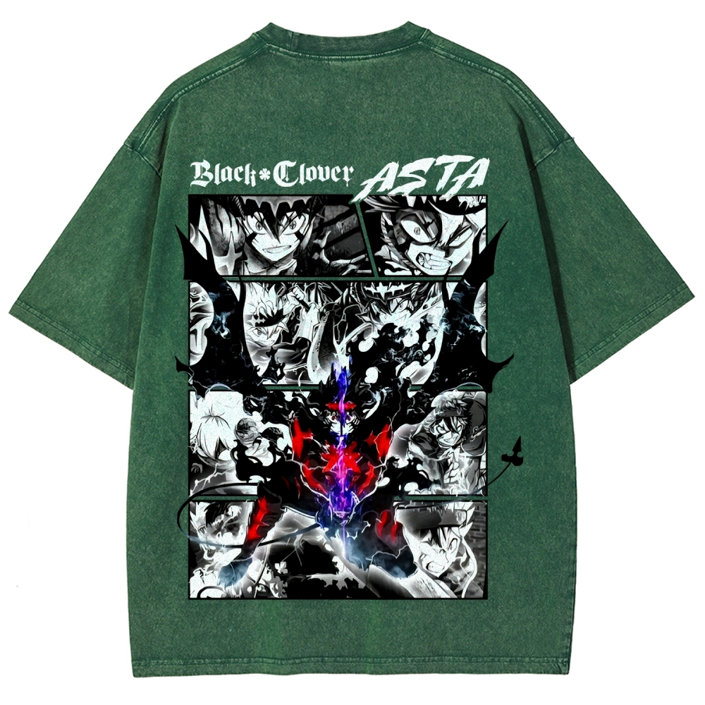 Black Clover Unisex Fit Washed T-Shirt 2508014149
