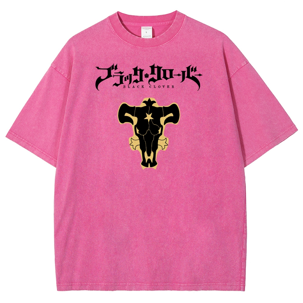 Black Clover Unisex Fit Washed T-Shirt 2508014149