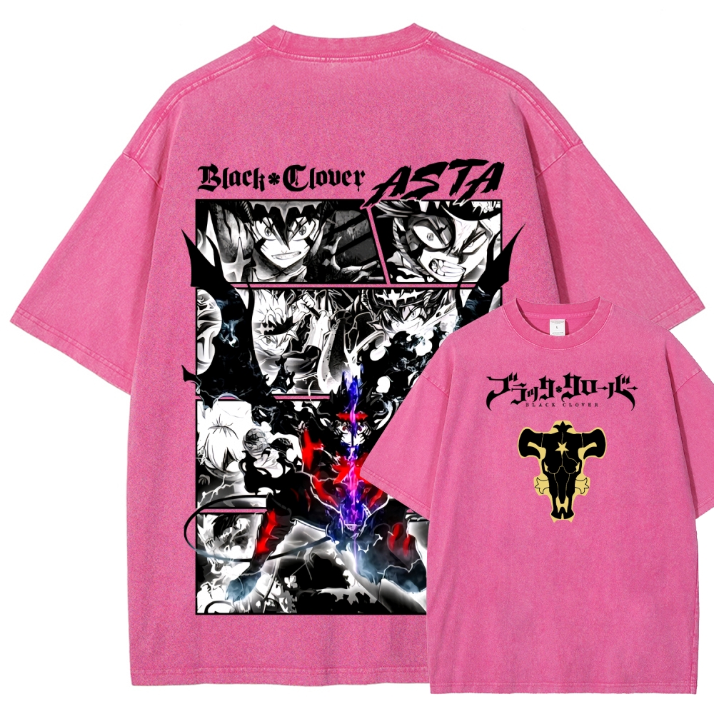 Black Clover Unisex Fit Washed T-Shirt 2508014149
