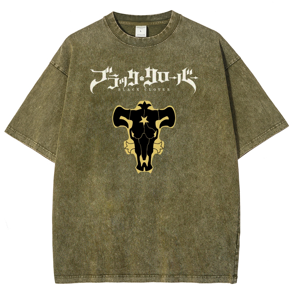 Black Clover Unisex Fit Washed T-Shirt 2508014149