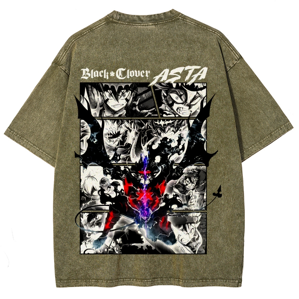 Black Clover Unisex Fit Washed T-Shirt 2508014149