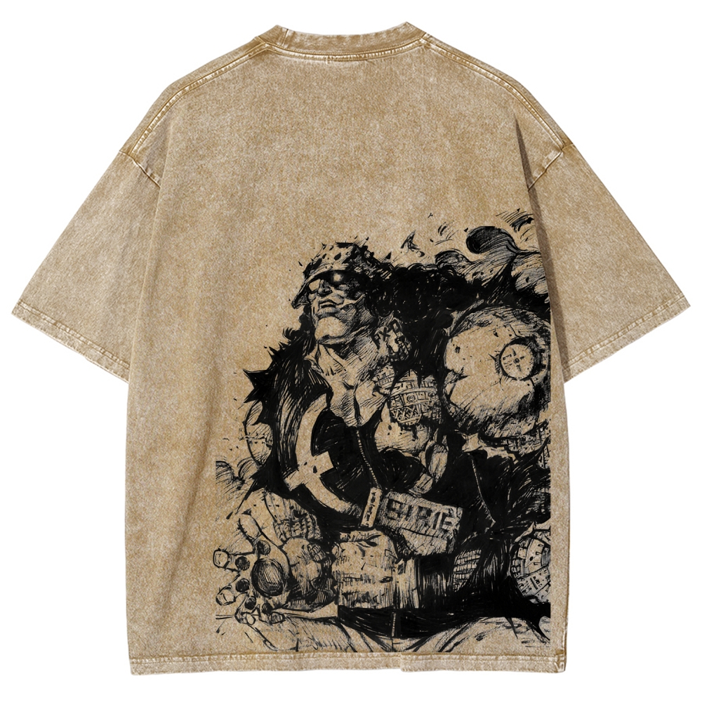One Piece Bartholomew Kuma Unisex Fit Washed T-Shirt 2508016834