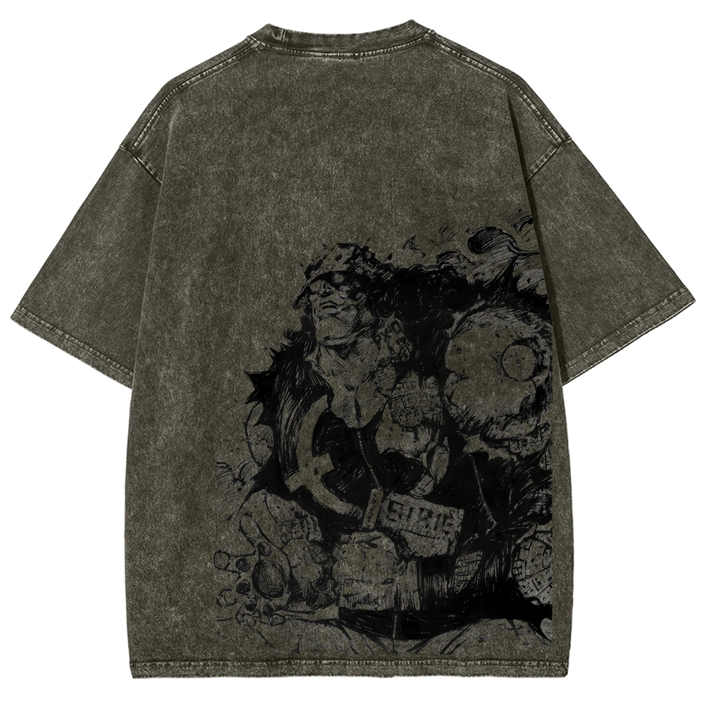 One Piece Bartholomew Kuma Unisex Fit Washed T-Shirt 2508016834