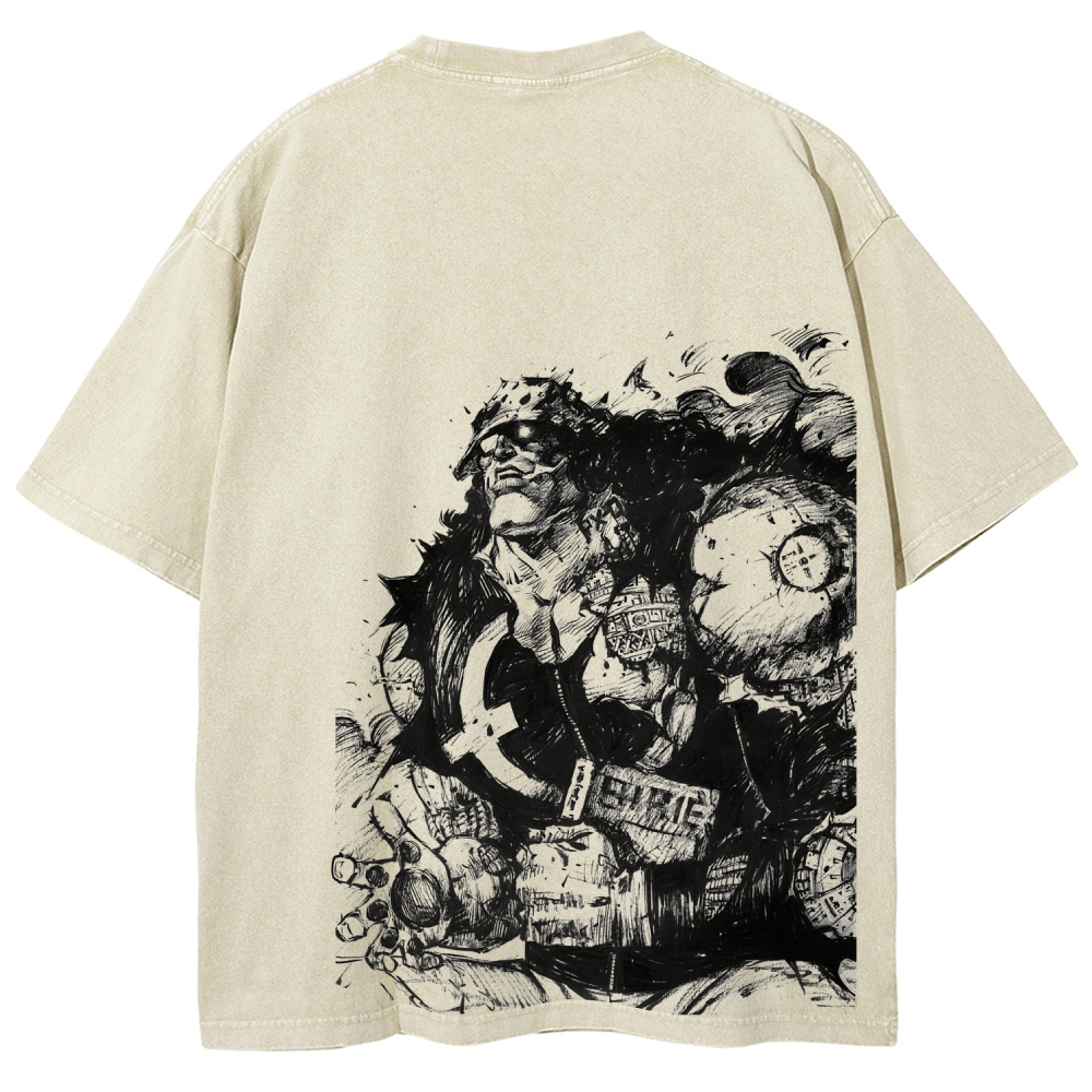One Piece Bartholomew Kuma Unisex Fit Washed T-Shirt 2508016834