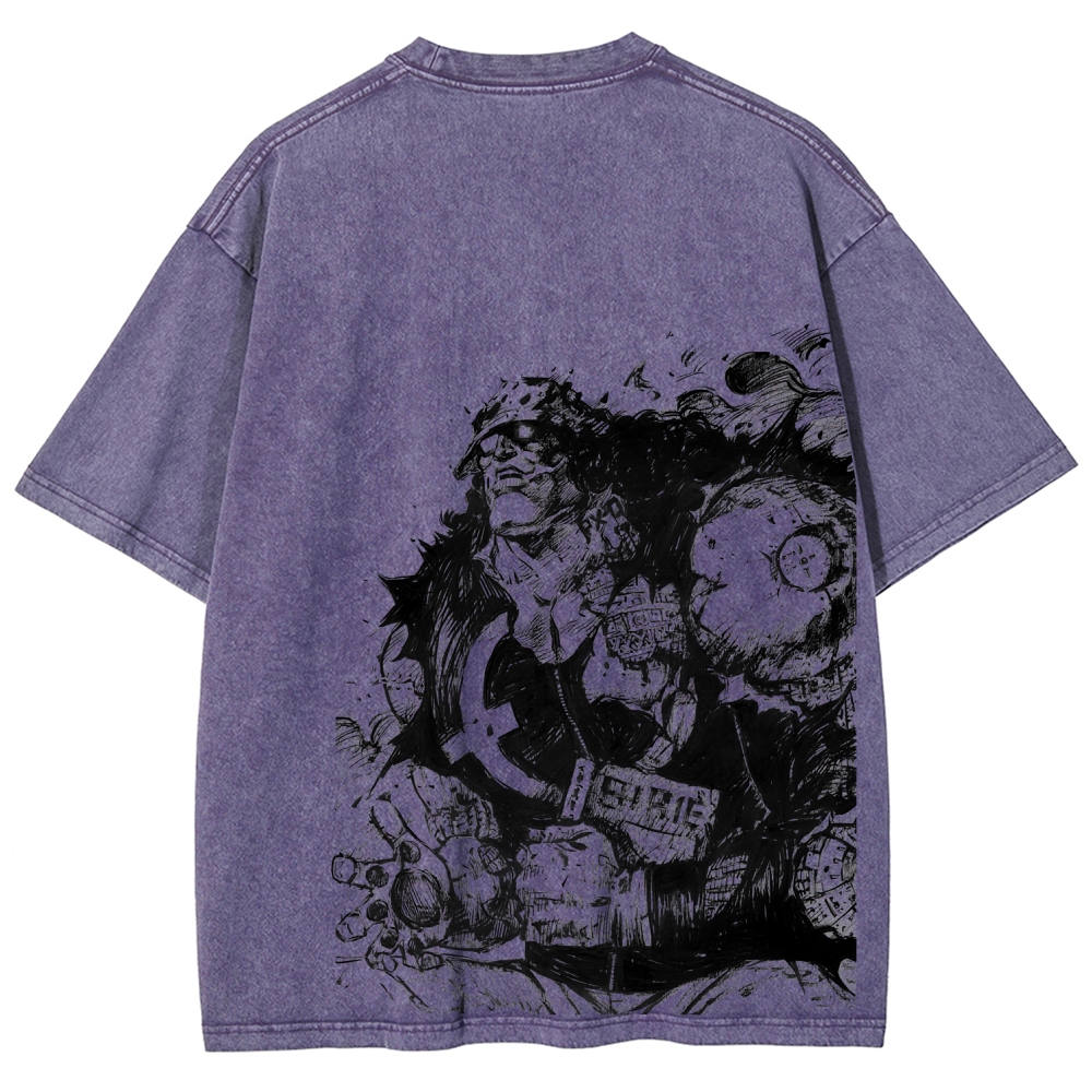 One Piece Bartholomew Kuma Unisex Fit Washed T-Shirt 2508016834