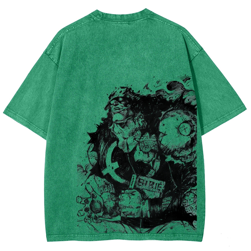 One Piece Bartholomew Kuma Unisex Fit Washed T-Shirt 2508016834