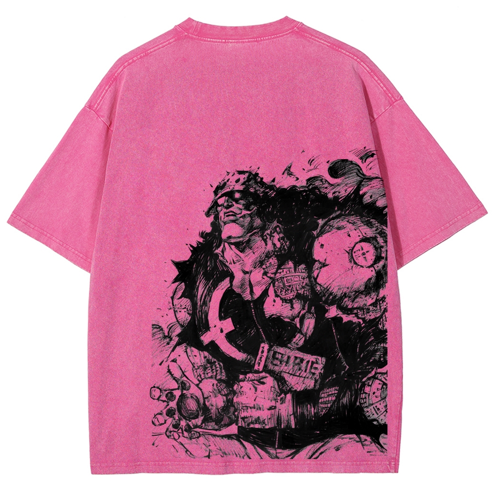 One Piece Bartholomew Kuma Unisex Fit Washed T-Shirt 2508016834
