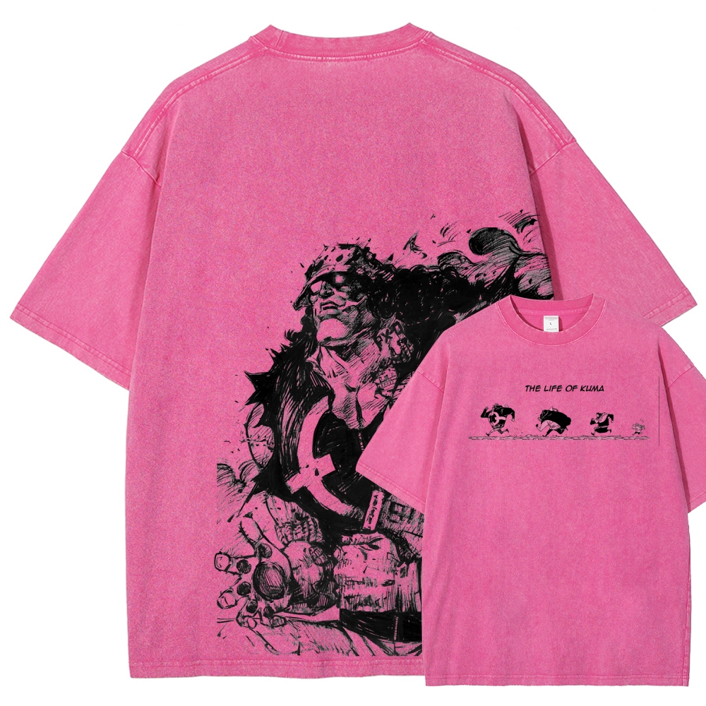 One Piece Bartholomew Kuma Unisex Fit Washed T-Shirt 2508016834