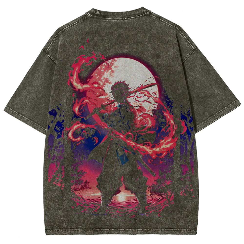 Demon Slayer Unisex Fit Washed T-Shirt 2508018941