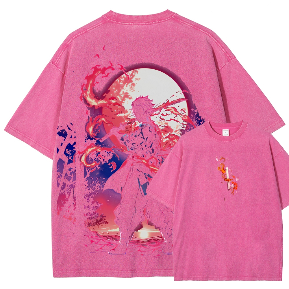 Demon Slayer Unisex Fit Washed T-Shirt 2508018941