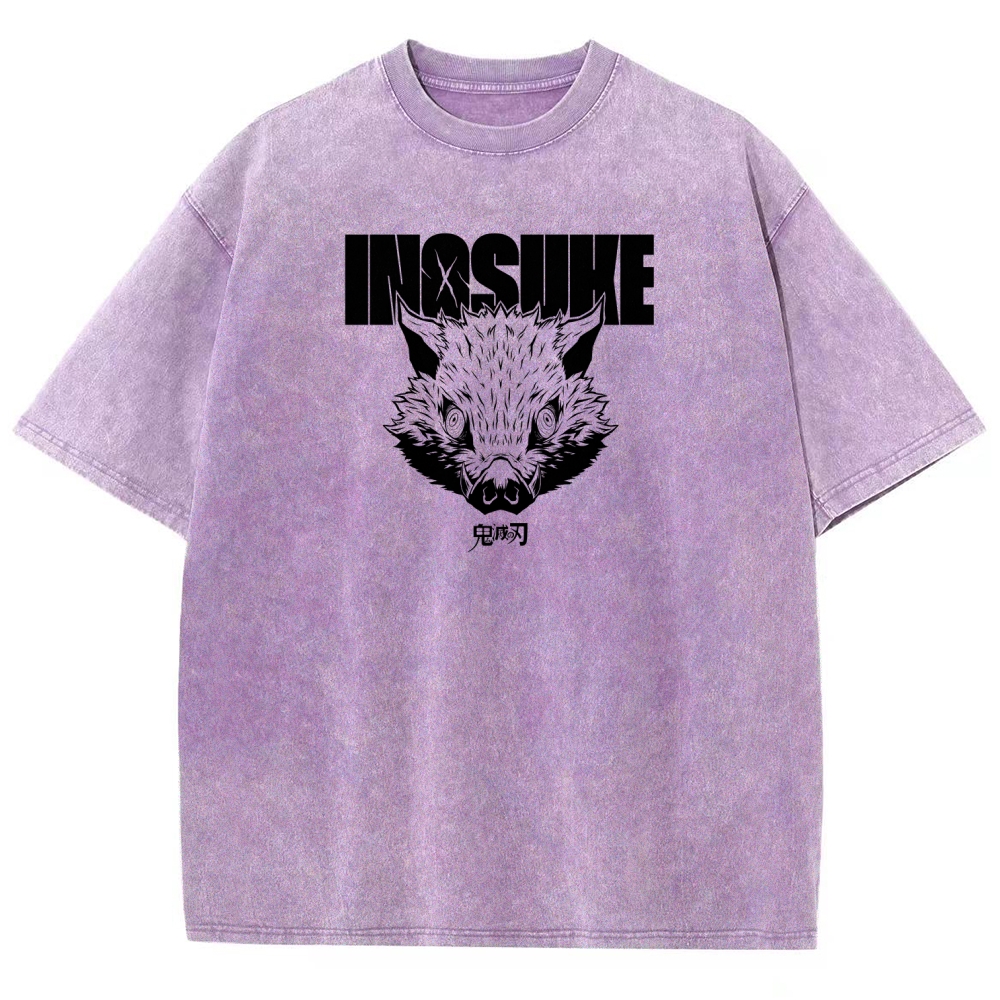 Demon Slayer Inosuke Unisex Fit Washed T-Shirt 2508024812