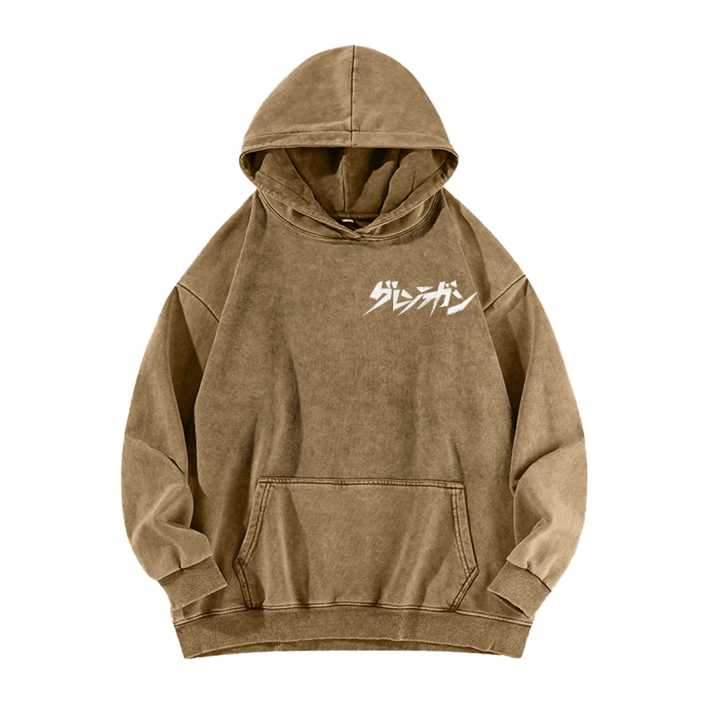 Tengen Toppa Casual Washed Hoodie 2508025916