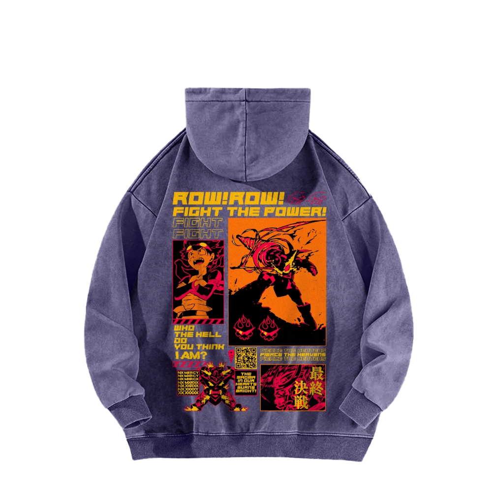 Tengen Toppa Casual Washed Hoodie 2508025929