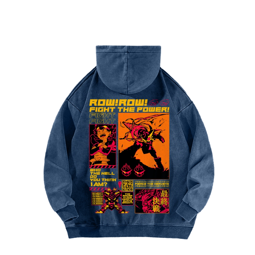 Tengen Toppa Casual Washed Hoodie 2508025929