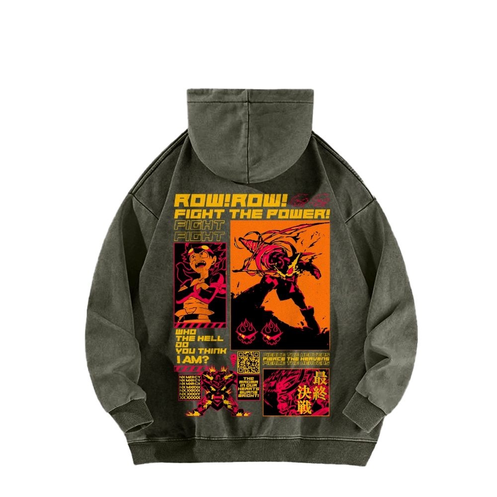 Tengen Toppa Casual Washed Hoodie 2508025929