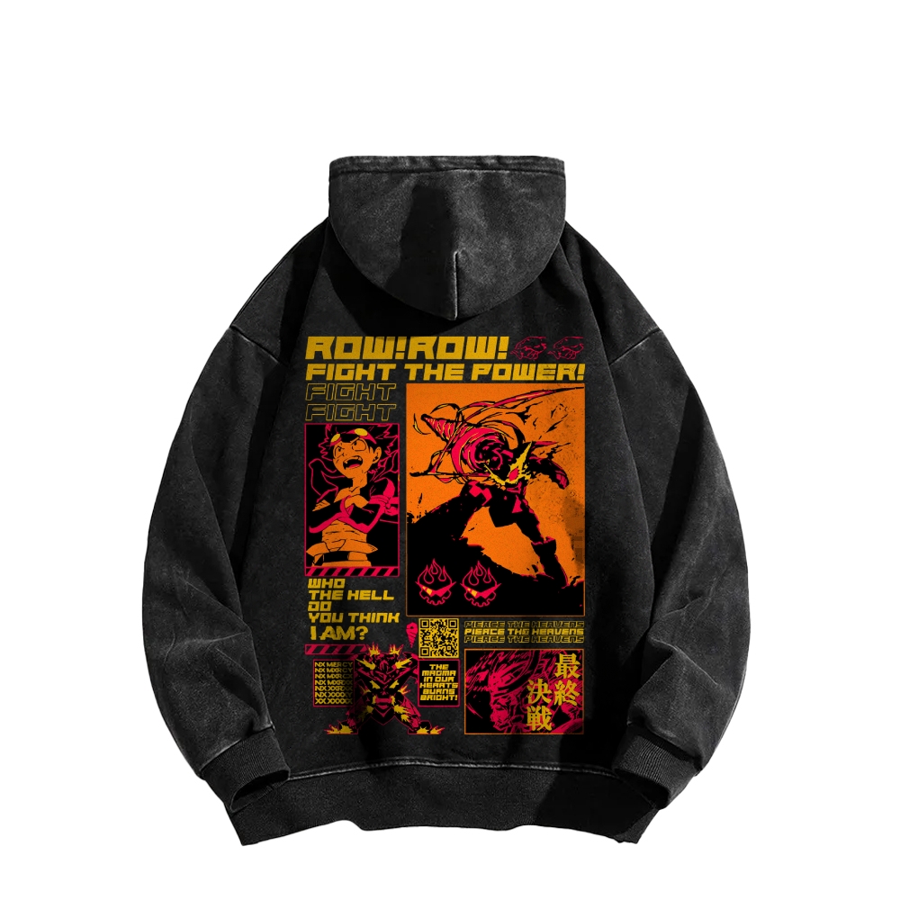 Tengen Toppa Casual Washed Hoodie 2508025929