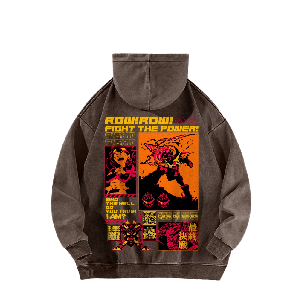 Tengen Toppa Casual Washed Hoodie 2508025929