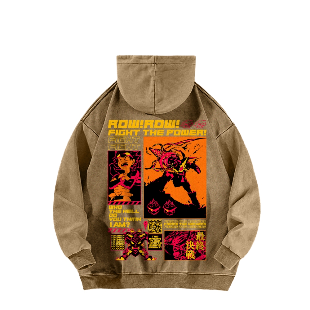 Tengen Toppa Casual Washed Hoodie 2508025929