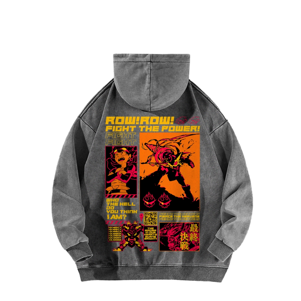 Tengen Toppa Casual Washed Hoodie 2508025929