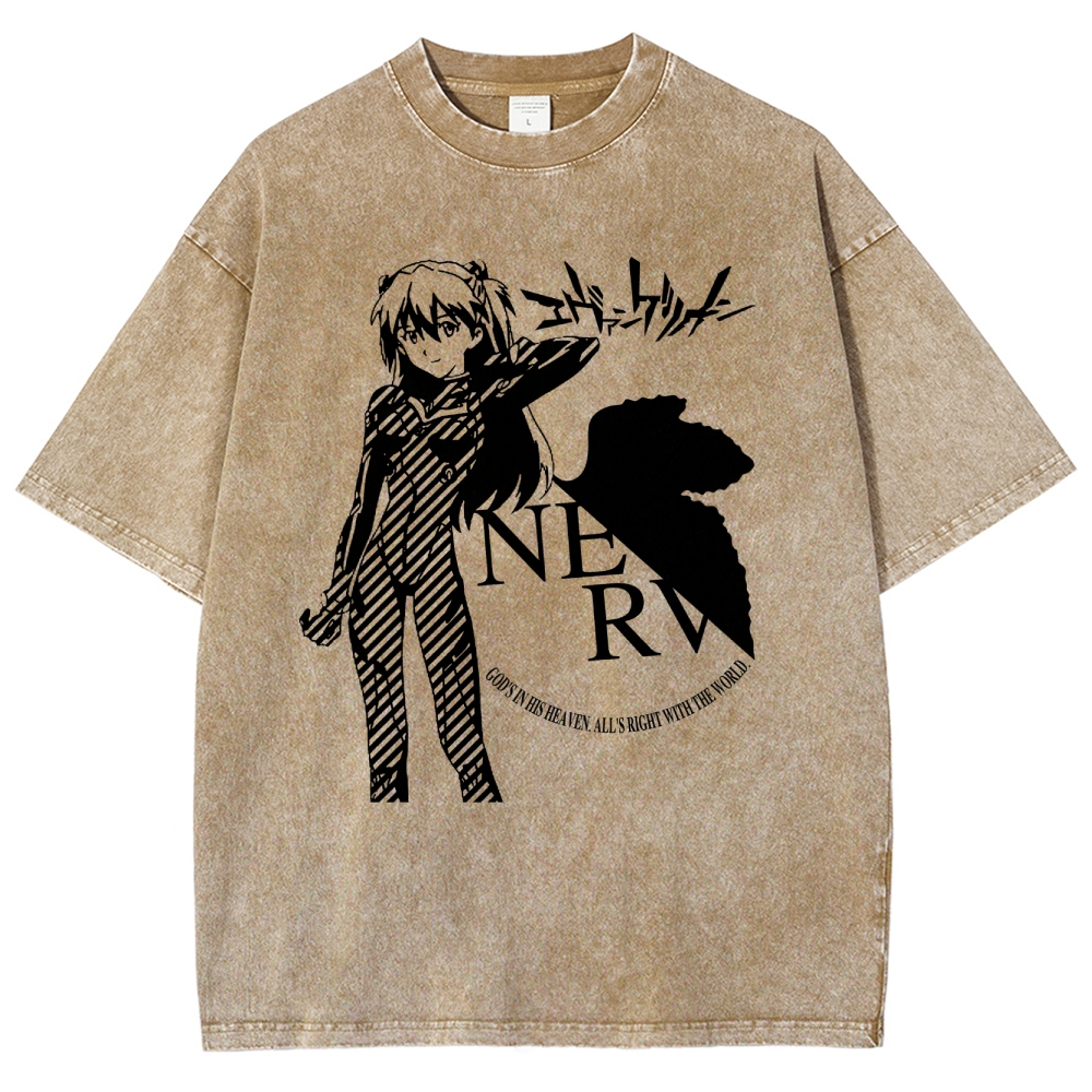 Neon Genesis Evangelion Unisex Fit Washed T-Shirt 2509001921
