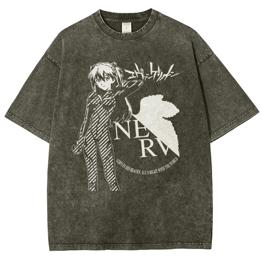 Neon Genesis Evangelion Unisex Fit Washed T-Shirt 2509001921
