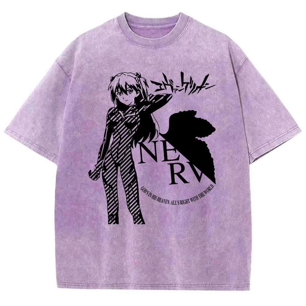 Neon Genesis Evangelion Unisex Fit Washed T-Shirt 2509001921