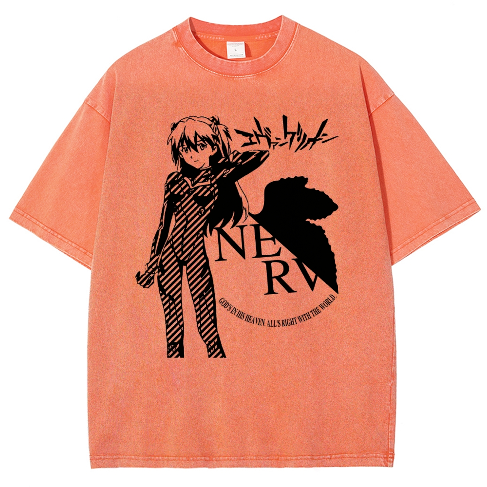 Neon Genesis Evangelion Unisex Fit Washed T-Shirt 2509001921