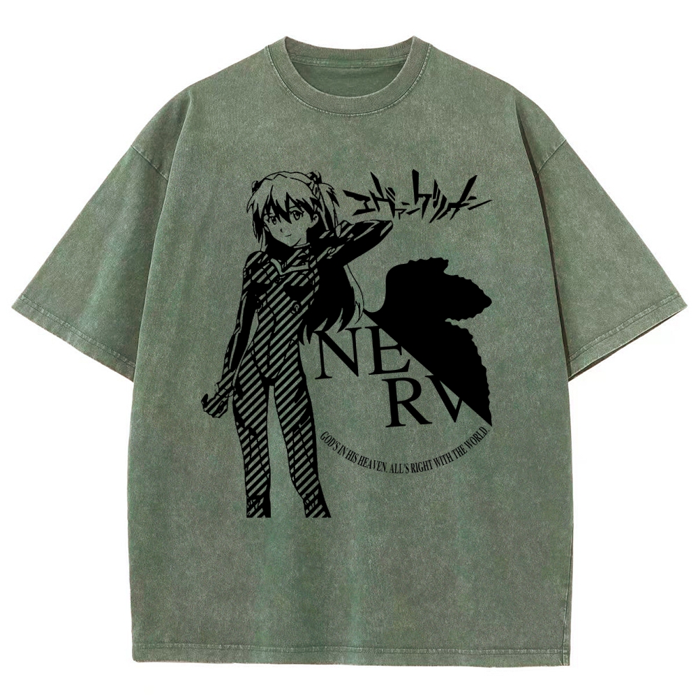 Neon Genesis Evangelion Unisex Fit Washed T-Shirt 2509001921