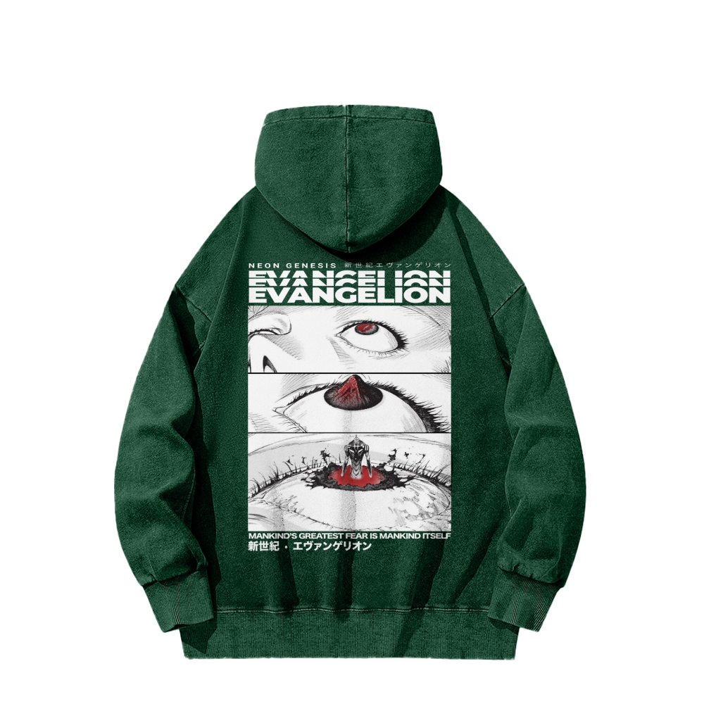 Neon Genesis Evangelion Casual Washed Hoodie 2509002828