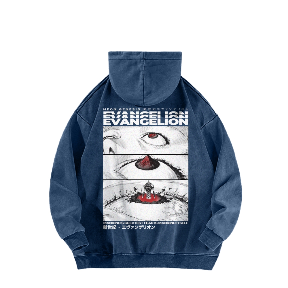 Neon Genesis Evangelion Casual Washed Hoodie 2509002828