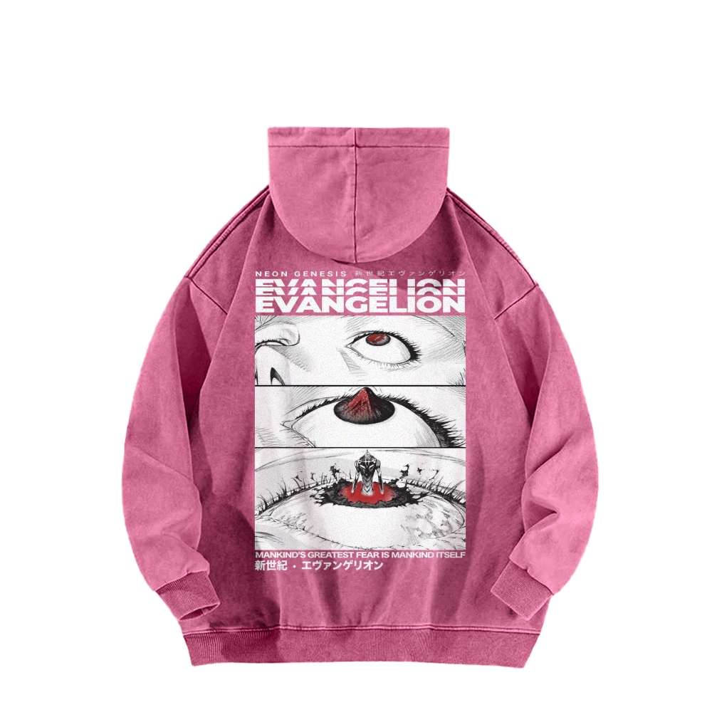 Neon Genesis Evangelion Casual Washed Hoodie 2509002828