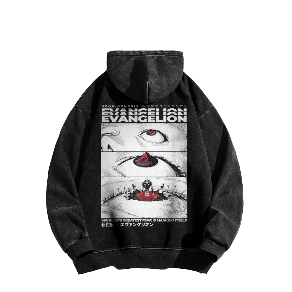 Neon Genesis Evangelion Casual Washed Hoodie 2509002828