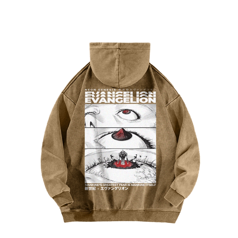 Neon Genesis Evangelion Casual Washed Hoodie 2509002828