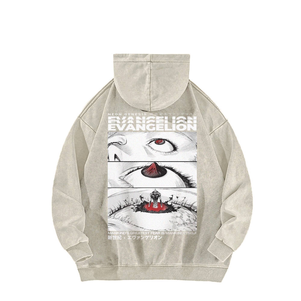Neon Genesis Evangelion Casual Washed Hoodie 2509002828