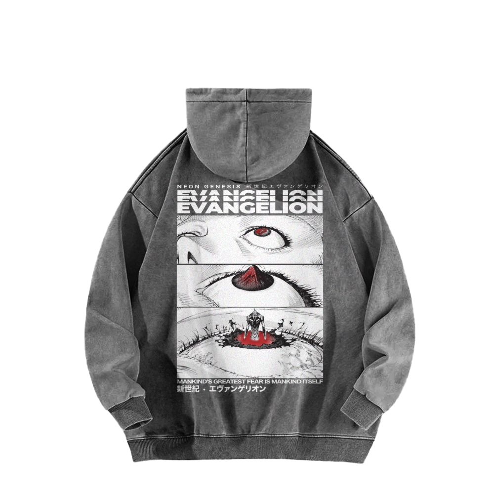 Neon Genesis Evangelion Casual Washed Hoodie 2509002828