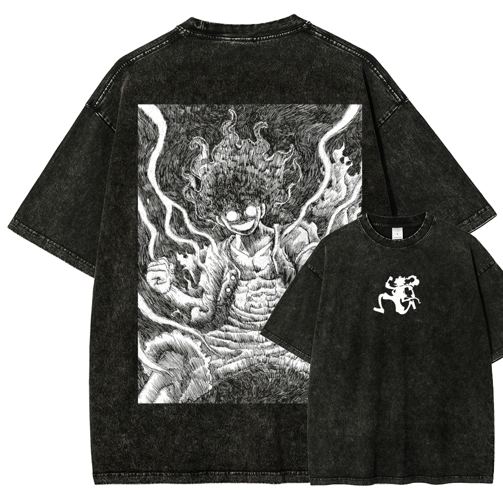 One Piece Luffy Unisex Fit Washed T-Shirt 2509003511