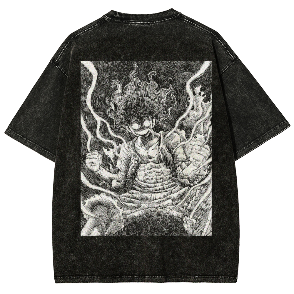 One Piece Luffy Unisex Fit Washed T-Shirt 2509003511