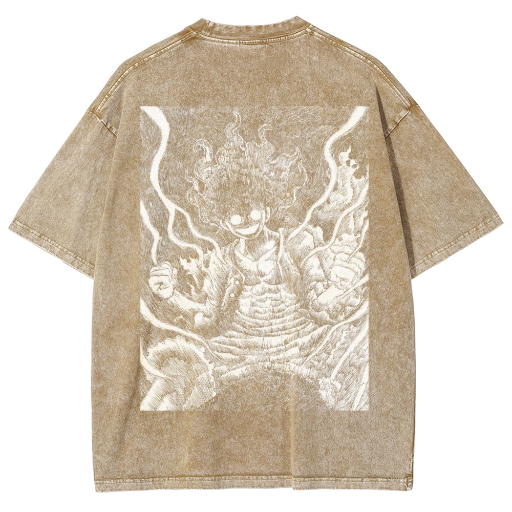 One Piece Luffy Unisex Fit Washed T-Shirt 2509003511