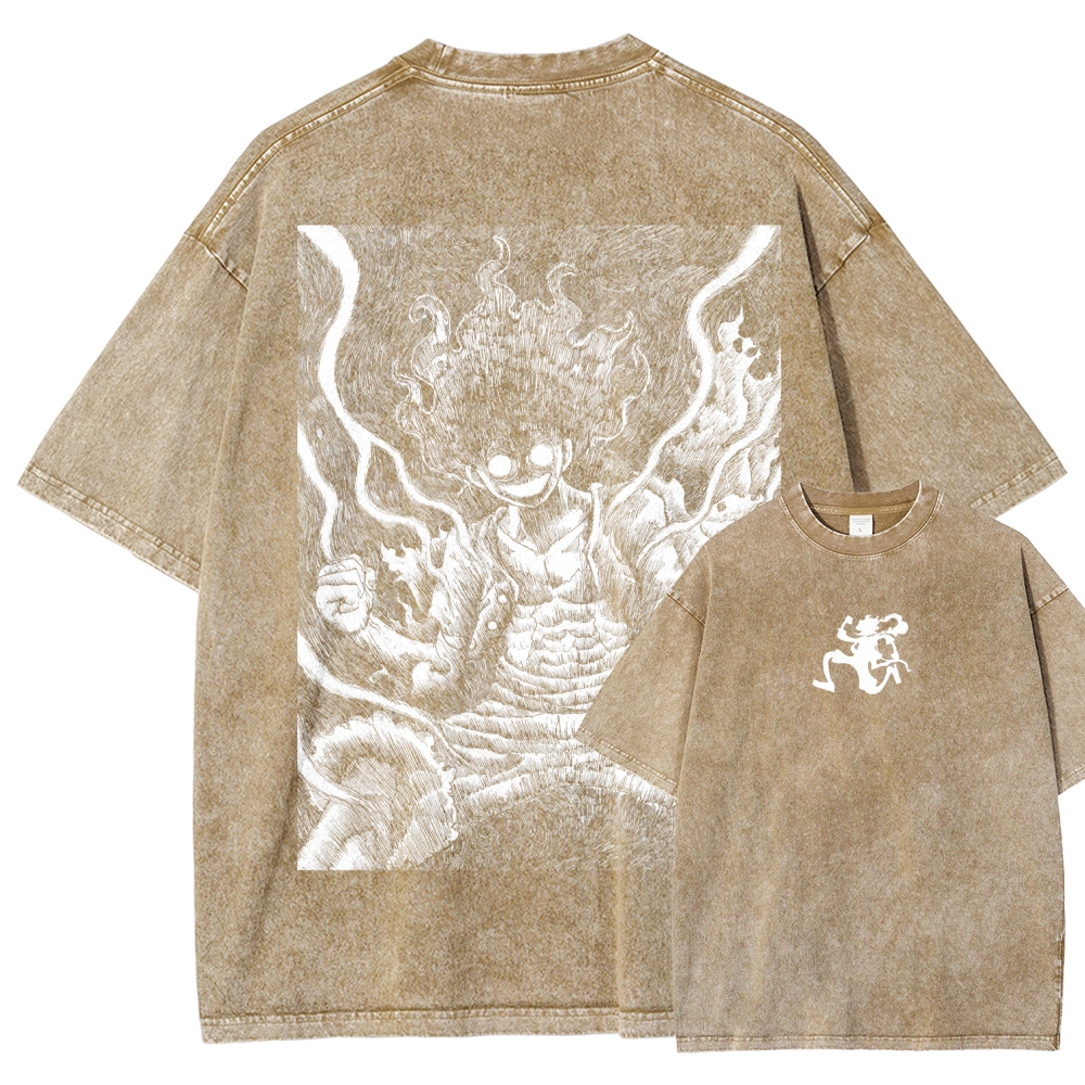 One Piece Luffy Unisex Fit Washed T-Shirt 2509003511