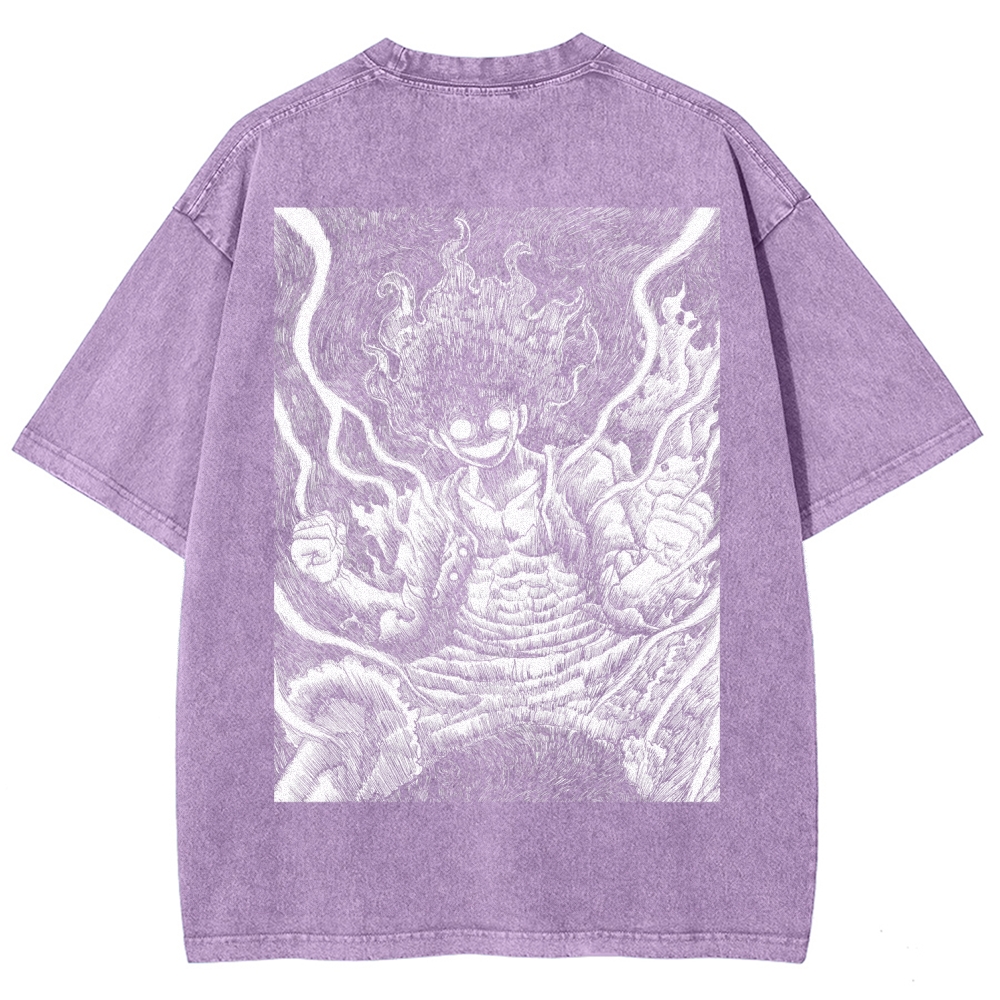 One Piece Luffy Unisex Fit Washed T-Shirt 2509003511