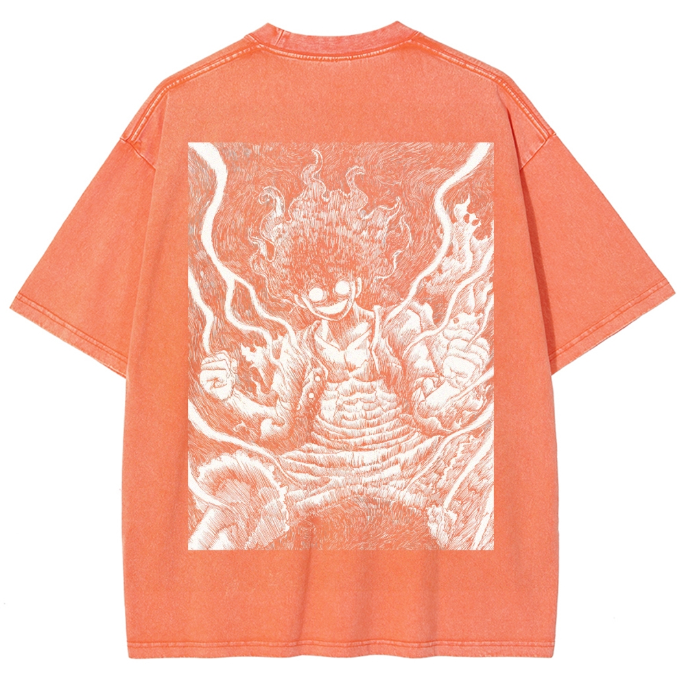 One Piece Luffy Unisex Fit Washed T-Shirt 2509003511