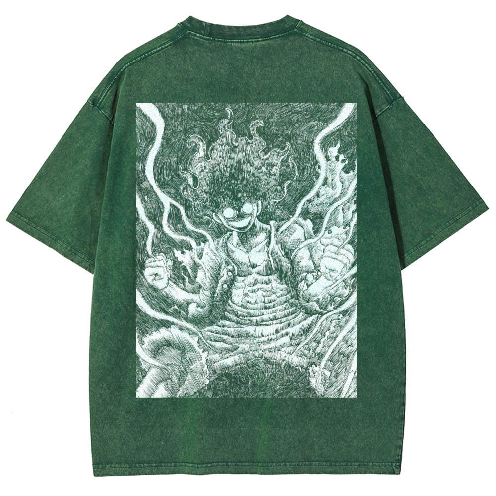 One Piece Luffy Unisex Fit Washed T-Shirt 2509003511