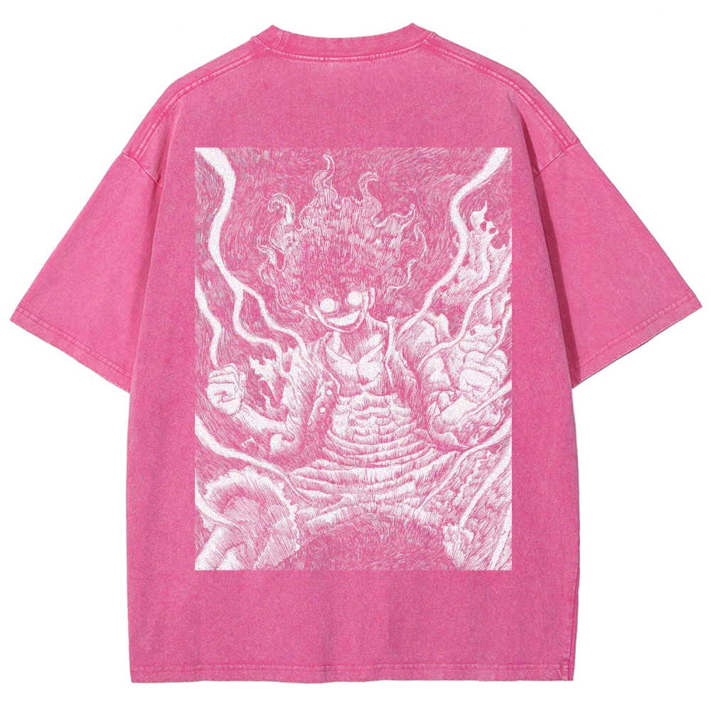 One Piece Luffy Unisex Fit Washed T-Shirt 2509003511